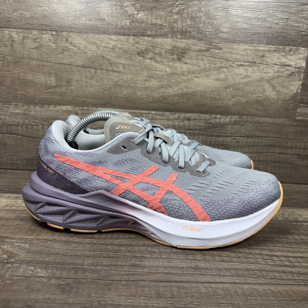Asics Dynablast 3 Gray Pink Womens US Size 7.5 EUR 39 1012B289 Running Shoes
